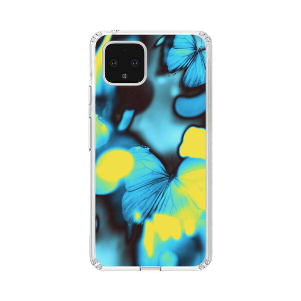 Blue Butterflies Glowing Abstract Background Google Pixel 4 Case
