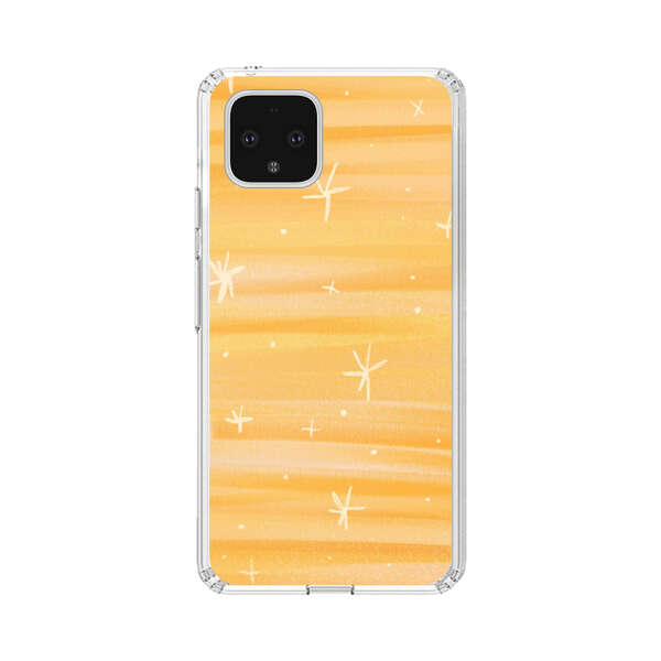 Bright Orange Star Pattern Google Pixel 4 Case