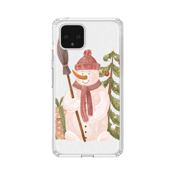 Charming Winter Snowman Illustration Google Pixel 4 Case