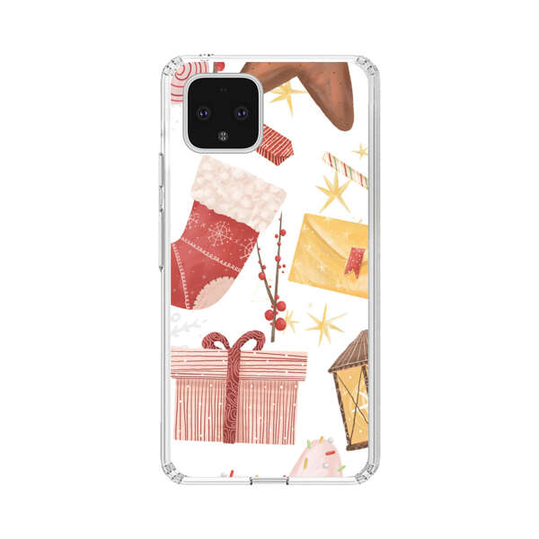 Christmas Festive Pattern with Gingerbread and Gifts Google Pixel 4 Case