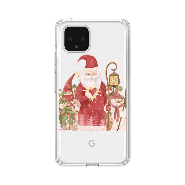 Christmas Santa Elf Snowman Festive Illustration Google Pixel 4 Case