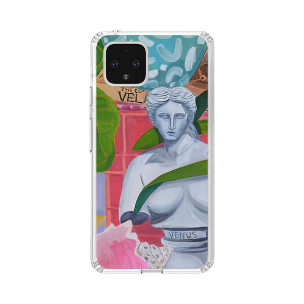 Classical Venus Bust with Green Leaves and Vibrant Vases Google Pixel 4 Case