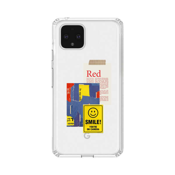 Collage Torn Paper Smiley Face Yellow Sign Google Pixel 4 Case