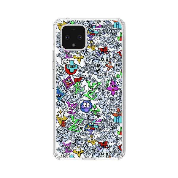 Colorful Cartoon Graffiti Pattern Google Pixel 4 Case