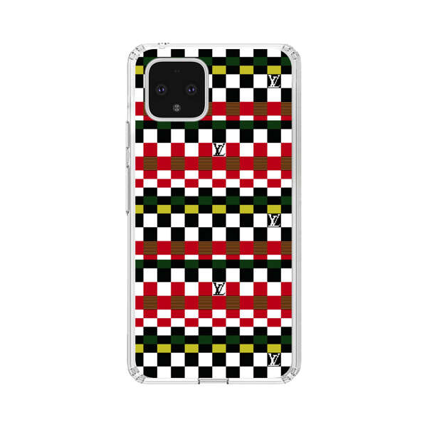 Colorful Checkerboard Stripes Pattern Google Pixel 4 Case