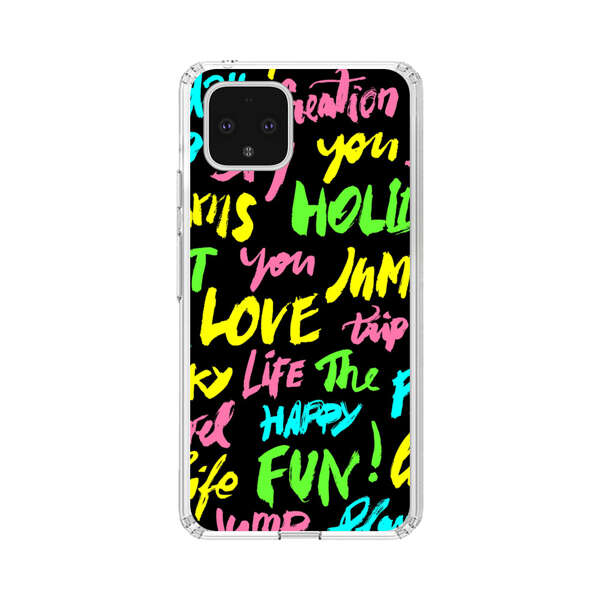 Colorful Positive Motivational Words Pattern Google Pixel 4 Case