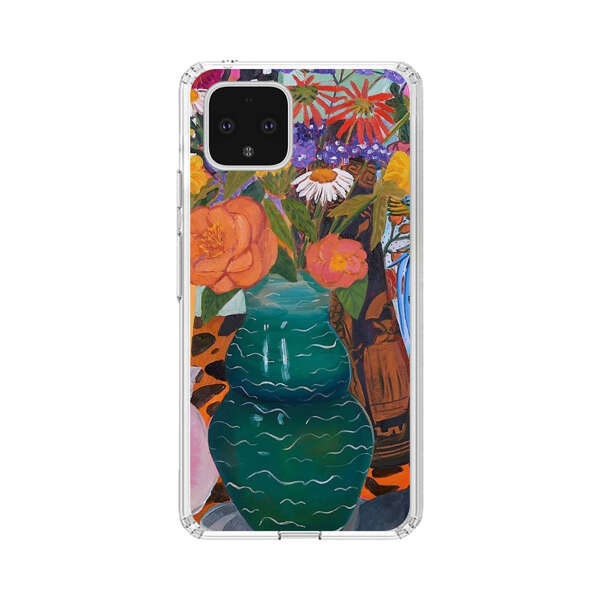 Colorful Still Life with Flower Vases and Shell Google Pixel 4 Case
