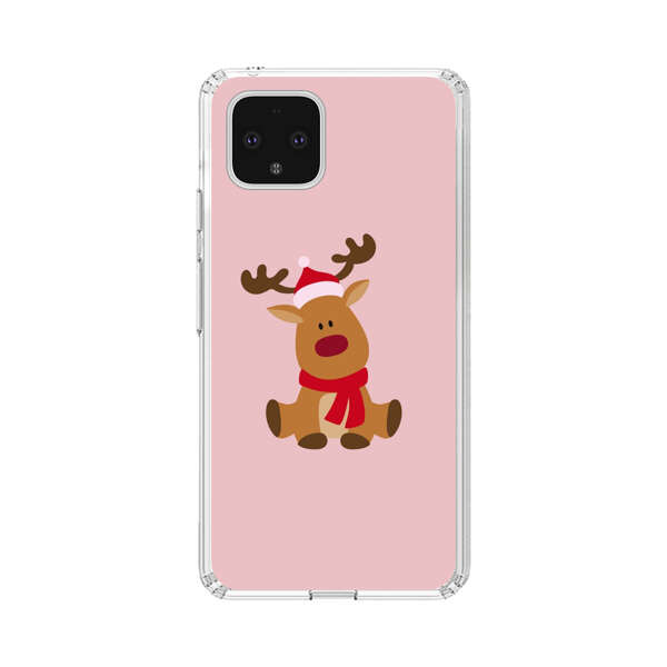 Cute Reindeer with Santa Hat and Red Scarf Google Pixel 4 Case