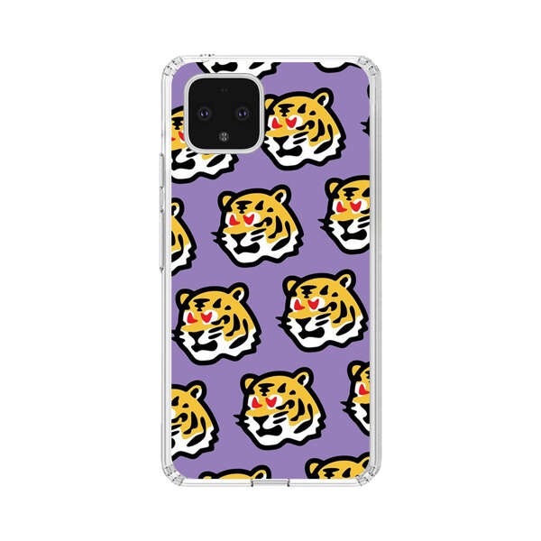 Cute Tiger with Heart Eyes Pattern Google Pixel 4 Case