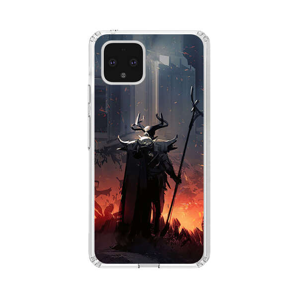 Dark Fantasy Warrior with Horned Helmet Google Pixel 4 Case