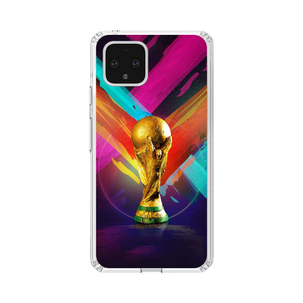 Golden Soccer Trophy with Colorful Abstract Background Google Pixel 4 Case