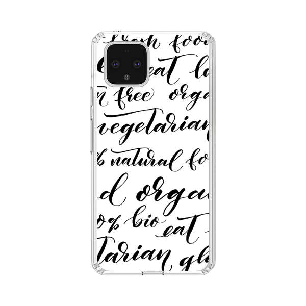 Healthy Food Lifestyle Calligraphy Pattern Google Pixel 4 Case