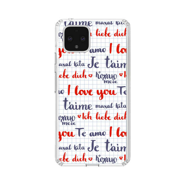 Love Message Multilingual Pattern Google Pixel 4 Case