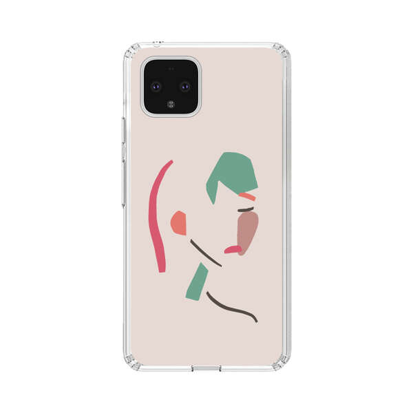 Minimalist Abstract Line Art Woman Face Google Pixel 4 Case