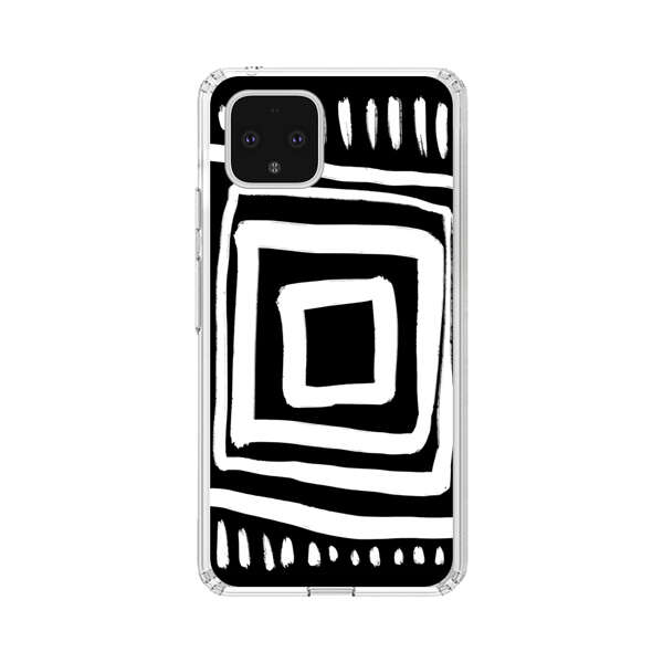Minimalist Geometric Black and White Design Google Pixel 4 Case