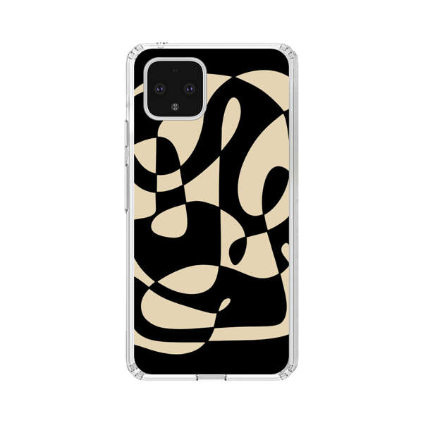 Modern Abstract Beige and Black Geometry Google Pixel 4 Case