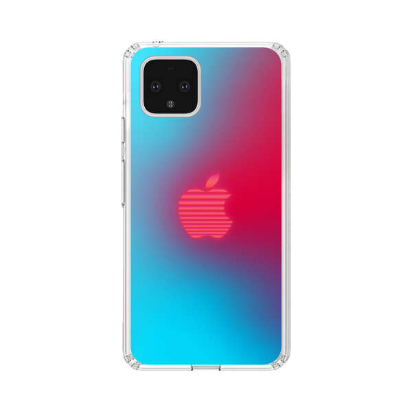 Neon Striped Apple Logo Gradient Background Google Pixel 4 Case