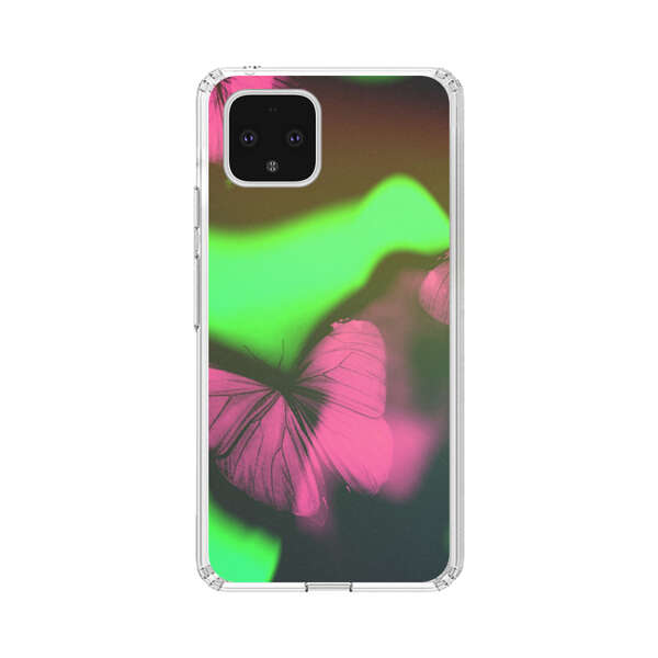 Pink Butterflies Green Background Google Pixel 4 Case