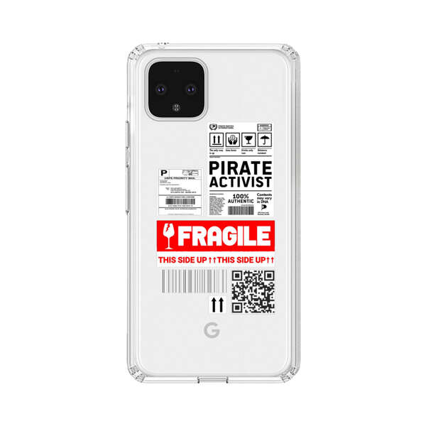 Pirate Activist Fragile Shipping Label Google Pixel 4 Case