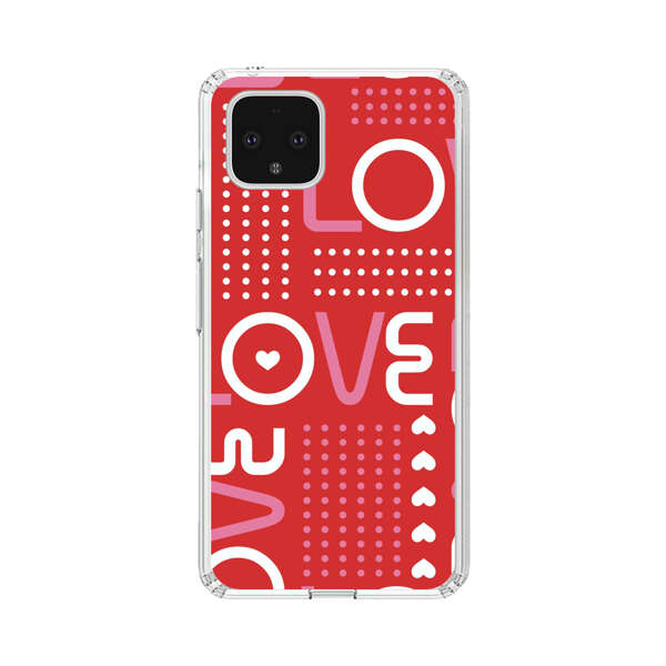 Red Love Typography Pattern Google Pixel 4 Case