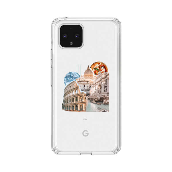 Rome Landmarks with Pizza Google Pixel 4 Case