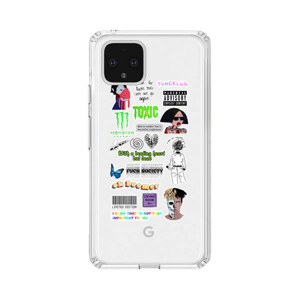 Sticker Collage Edgy Expressive Pop Culture Google Pixel 4 Case