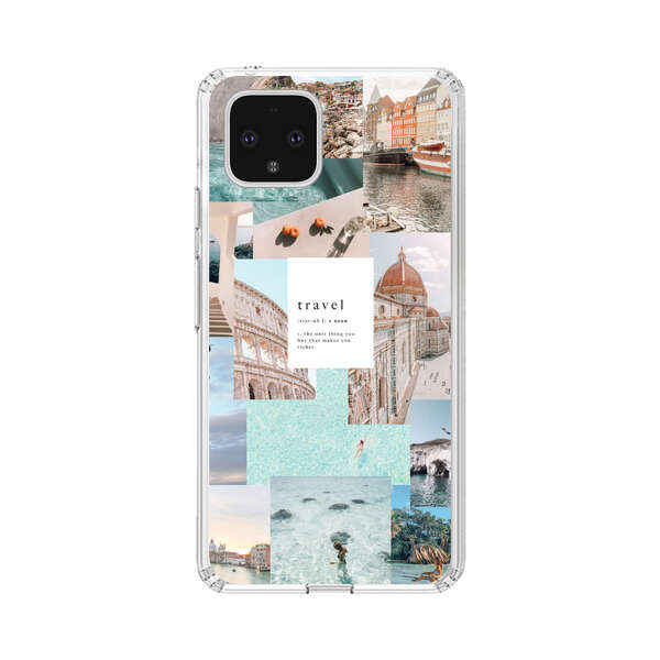 Travel Scenic Collage with Landmarks and Coastline Google Pixel 4 Case