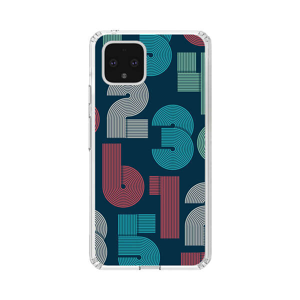 Vibrant Seamless Pattern of Colorful Stylized Numbers Google Pixel 4 Case
