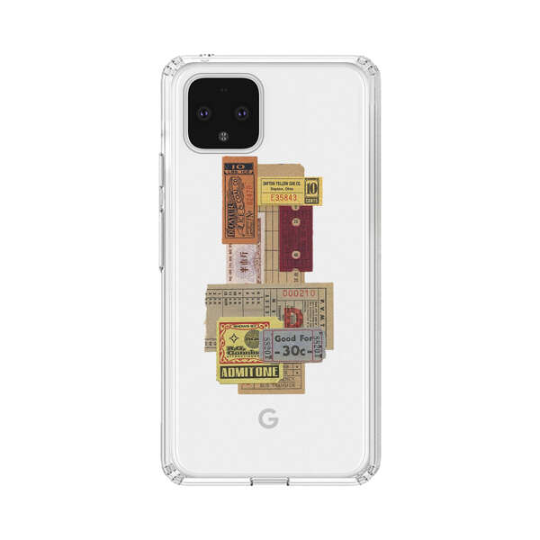 Vintage Admission and Raffle Tickets Collage Google Pixel 4 Case