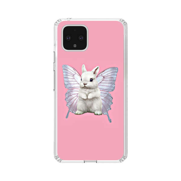 White Bunny with Butterfly Wings Google Pixel 4 Case