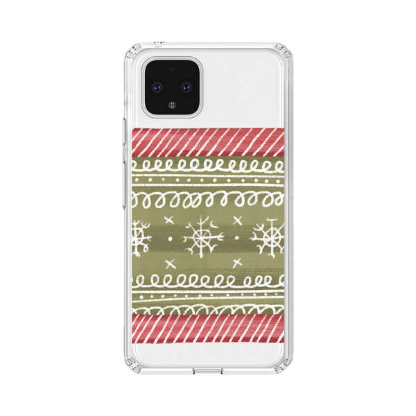 Winter Pattern with Snowflakes and Red Stripes Google Pixel 4 Case