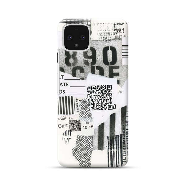 Abstract Collage Torn Paper Barcodes Google Pixel 4 Hard Case