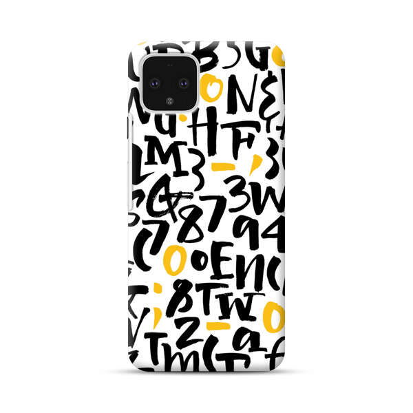 Abstract Typography Letter Number Pattern Google Pixel 4 Hard Case