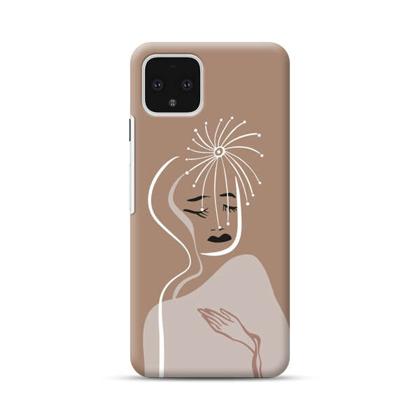 Artistic Abstract Portrait with Serene Face Google Pixel 4 Hard Case
