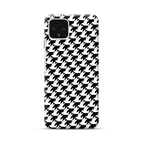 Classic Black and White Houndstooth Pattern Google Pixel 4 Hard Case