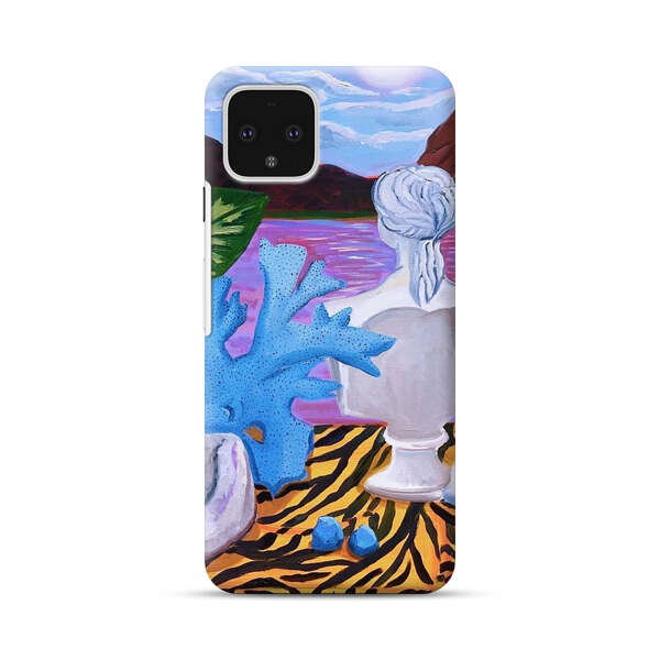 Classical Statues and Tropical Plants by the Ocean Google Pixel 4 Hard Case