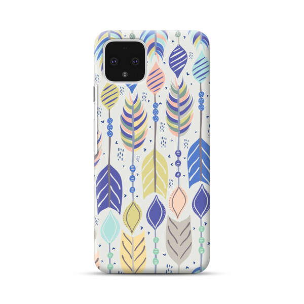 Colorful Feathers Pattern Pastel Google Pixel 4 Hard Case