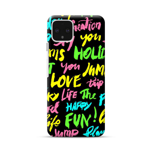 Colorful Positive Motivational Words Pattern Google Pixel 4 Hard Case