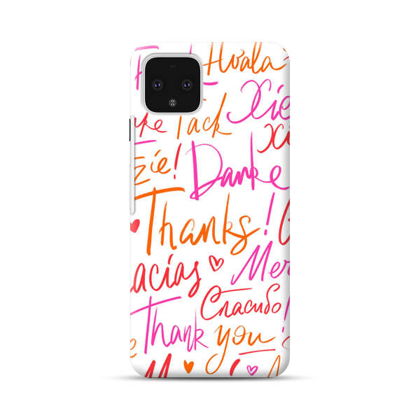 Colorful Thank You Multilingual Pattern Google Pixel 4 Hard Case