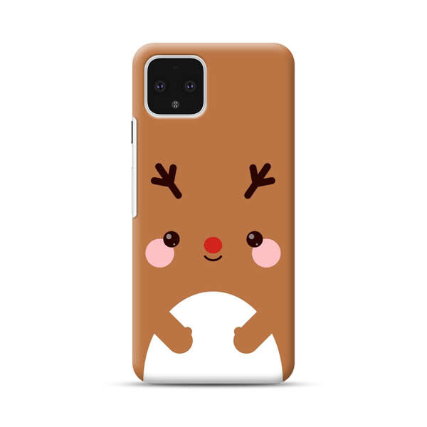 Cute Minimalist Reindeer Cartoon Google Pixel 4 Hard Case