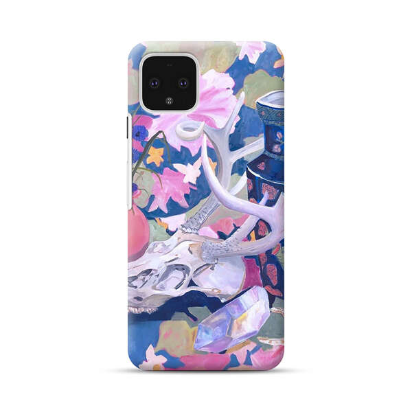 Floral Ornate Vases with Antlers Skull and Crystal Google Pixel 4 Hard Case