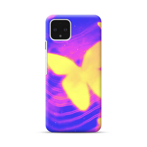 Glowing Purple and Yellow Butterflies Google Pixel 4 Hard Case