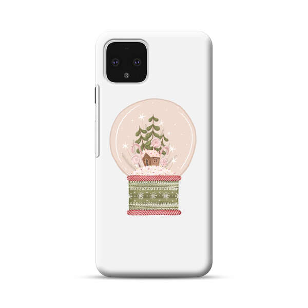Holiday Snow Globe with Gingerbread House Google Pixel 4 Hard Case