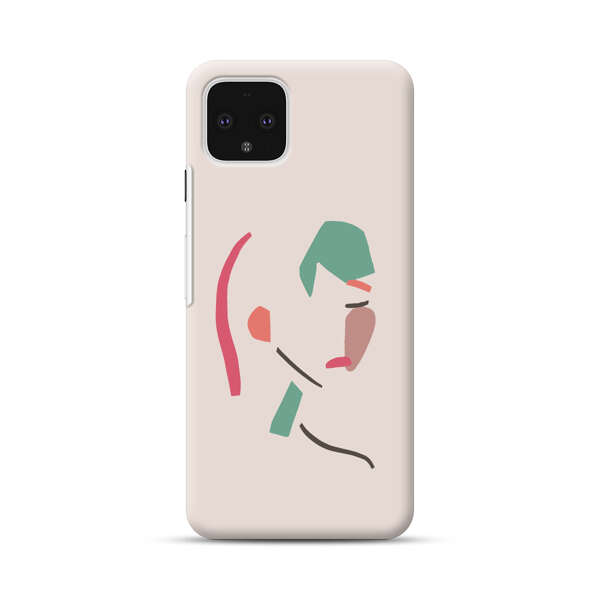Minimalist Abstract Line Art Woman Face Google Pixel 4 Hard Case