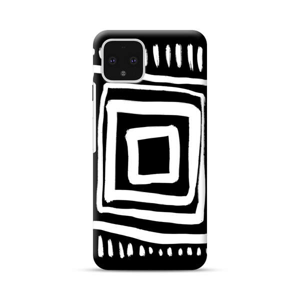 Minimalist Geometric Black and White Design Google Pixel 4 Hard Case