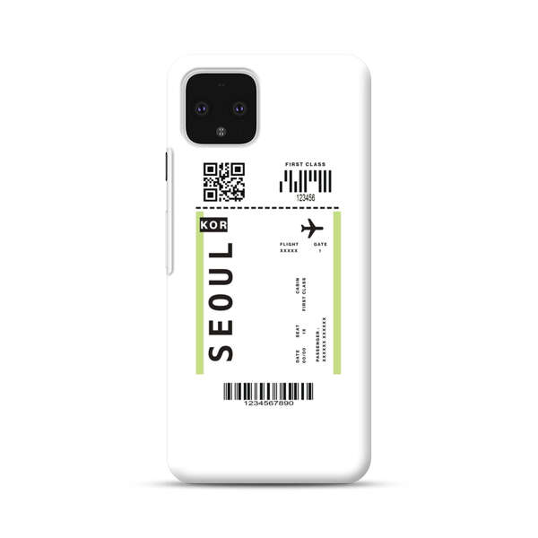 Minimalist Seoul Boarding Pass Google Pixel 4 Hard Case
