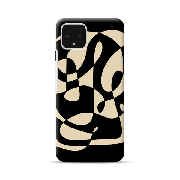 Modern Abstract Beige and Black Geometry Google Pixel 4 Hard Case