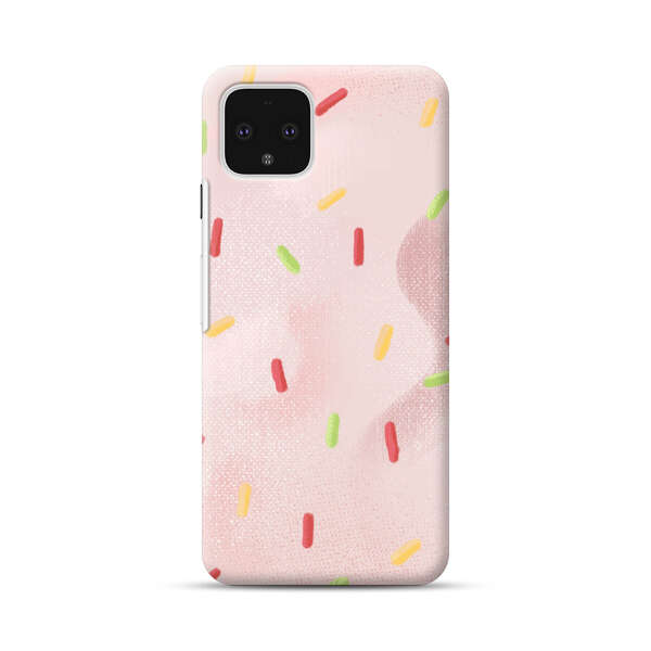 Pastel Pink Sprinkles Pattern Google Pixel 4 Hard Case