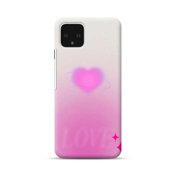 Pink Glowing Heart Love Sparkle Google Pixel 4 Hard Case