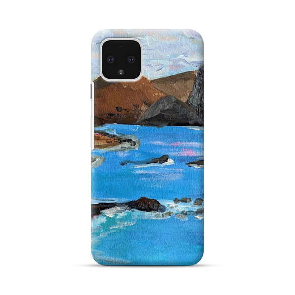 Rocky Coastline Ocean Painting Google Pixel 4 Hard Case